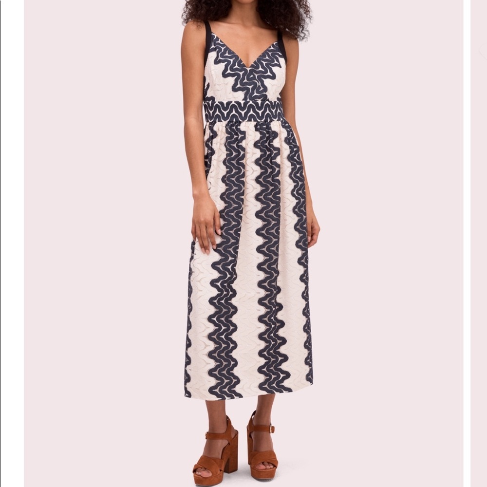 Kate Spade Black & Nude Lace Midi Dress